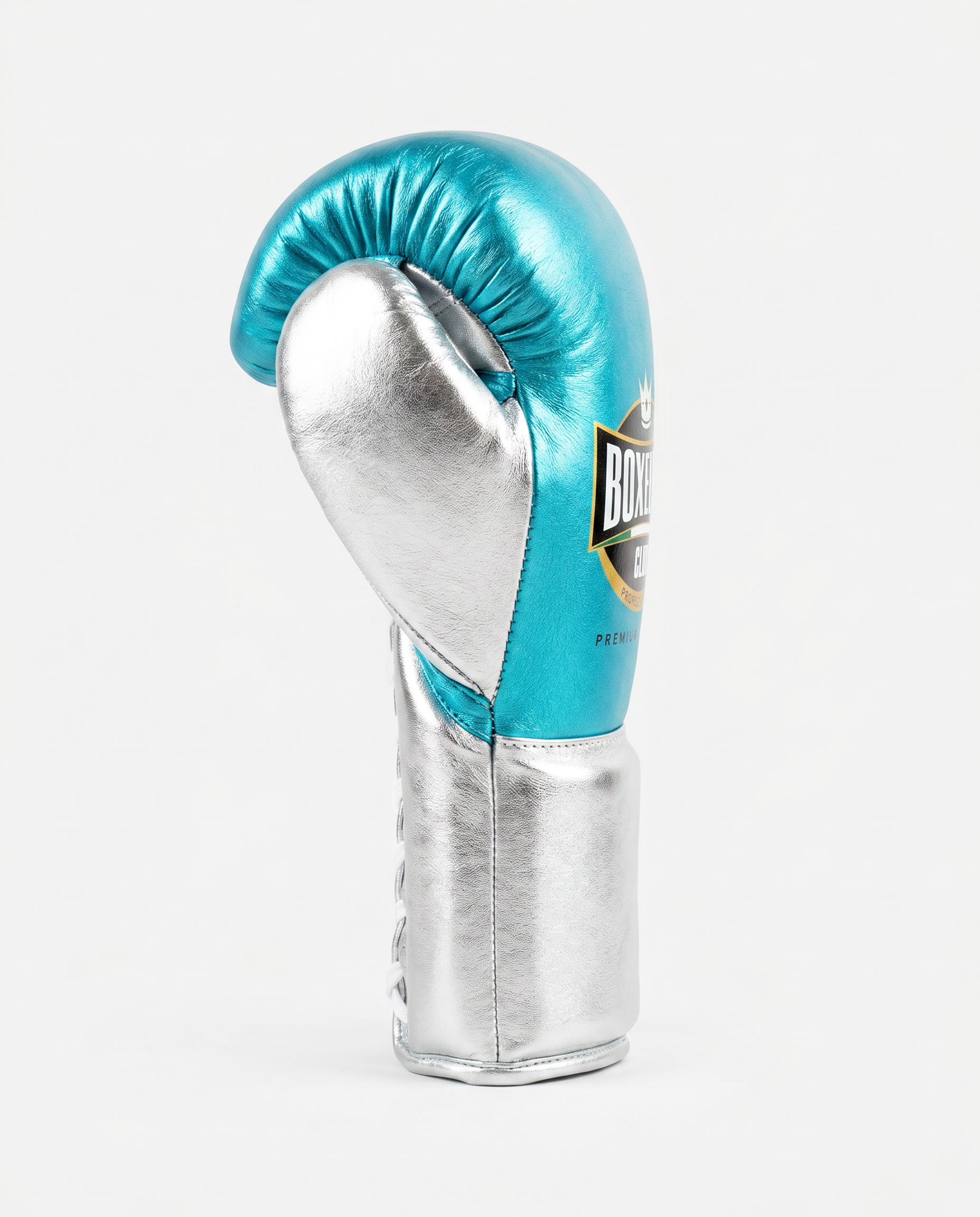 Aqua & Silver 8oz Pro Fight Gloves