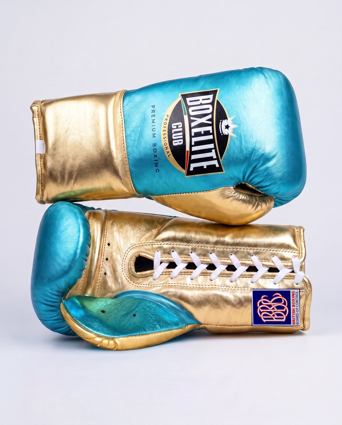 Aqua & Gold 10oz Pro Fight Gloves