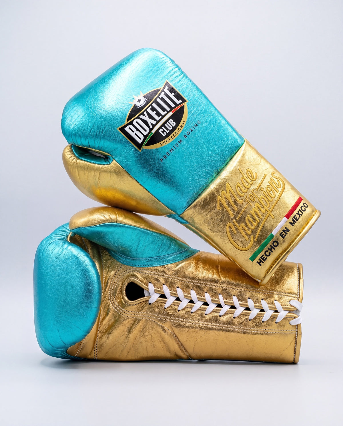 Aqua & Gold 16oz Training Gloves