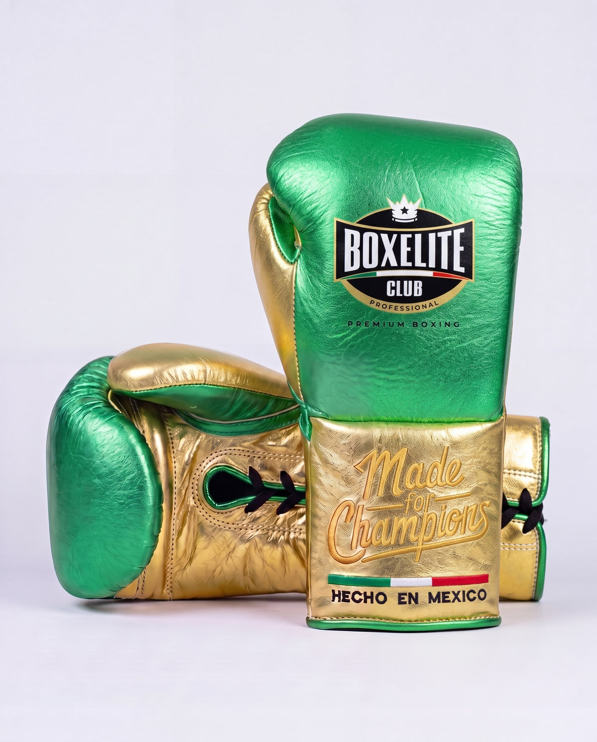 Metallic Green & Gold 16oz Training Gloves