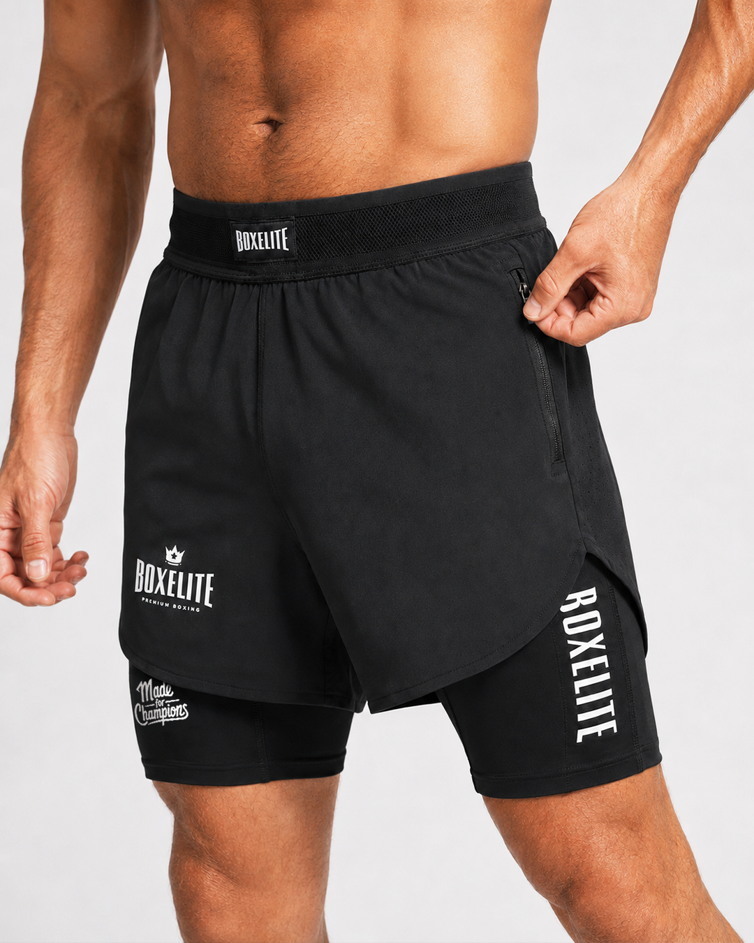 FIGHTKNIT 2-in-1 Boxing Shorts