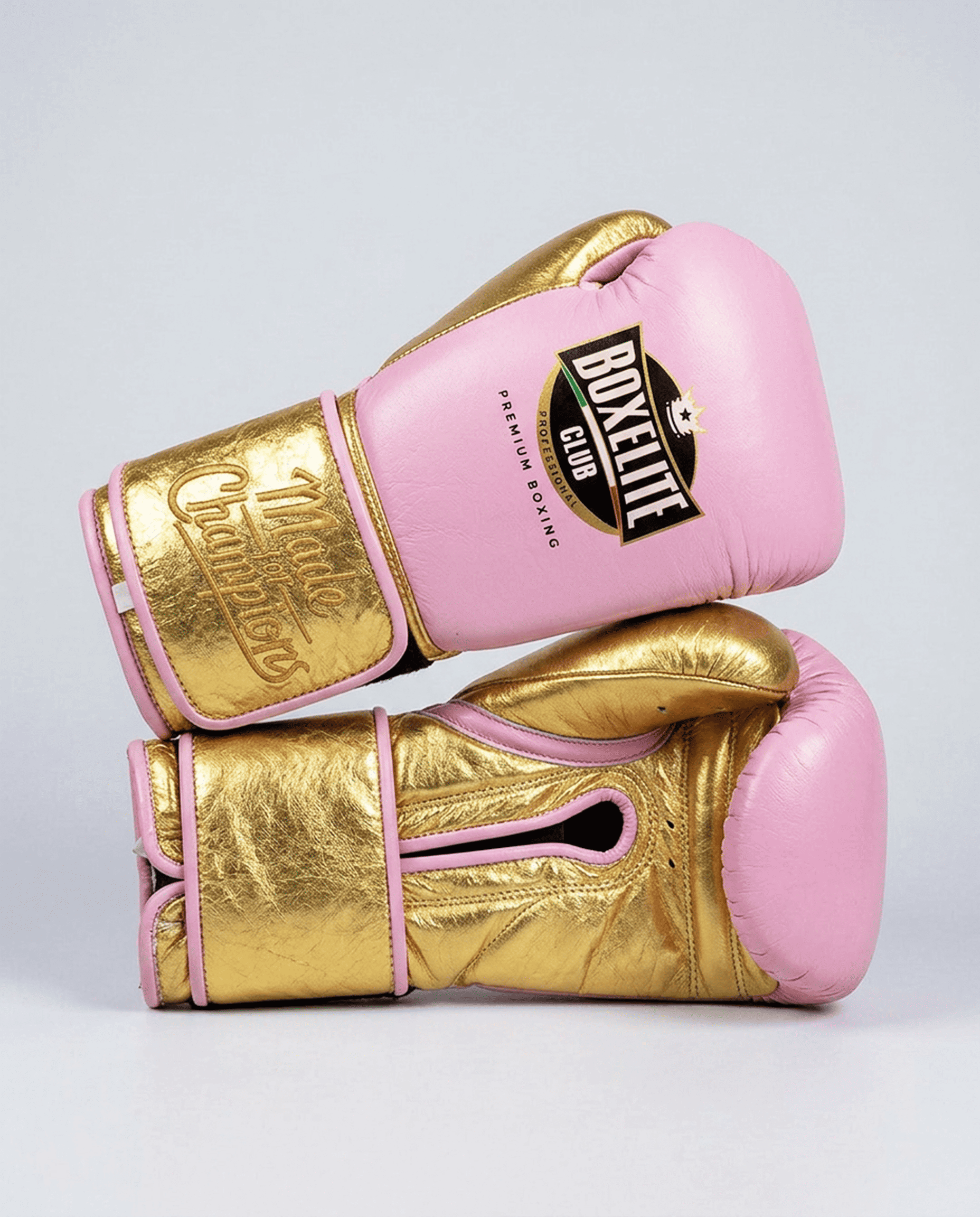 Pink & Gold 14oz Velcro Training Gloves