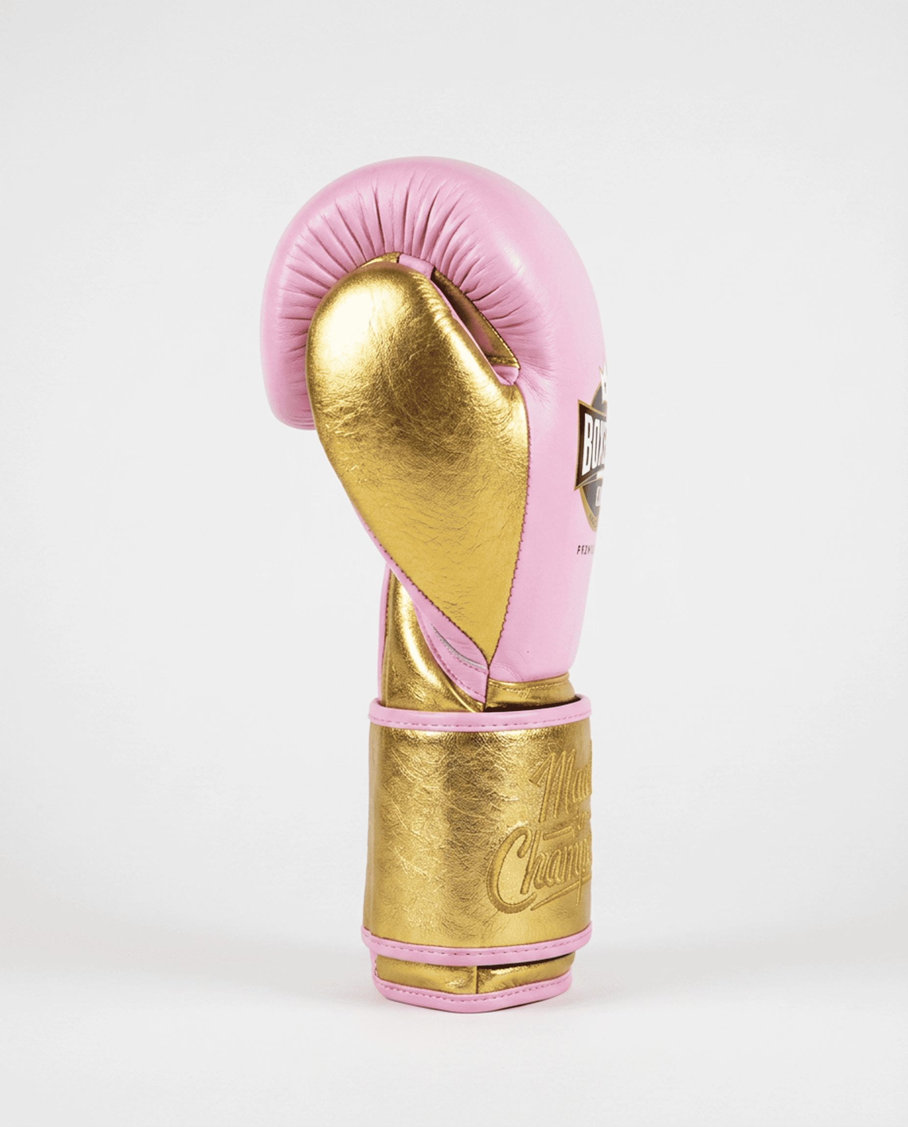 Pink & Gold 14oz Velcro Training Gloves