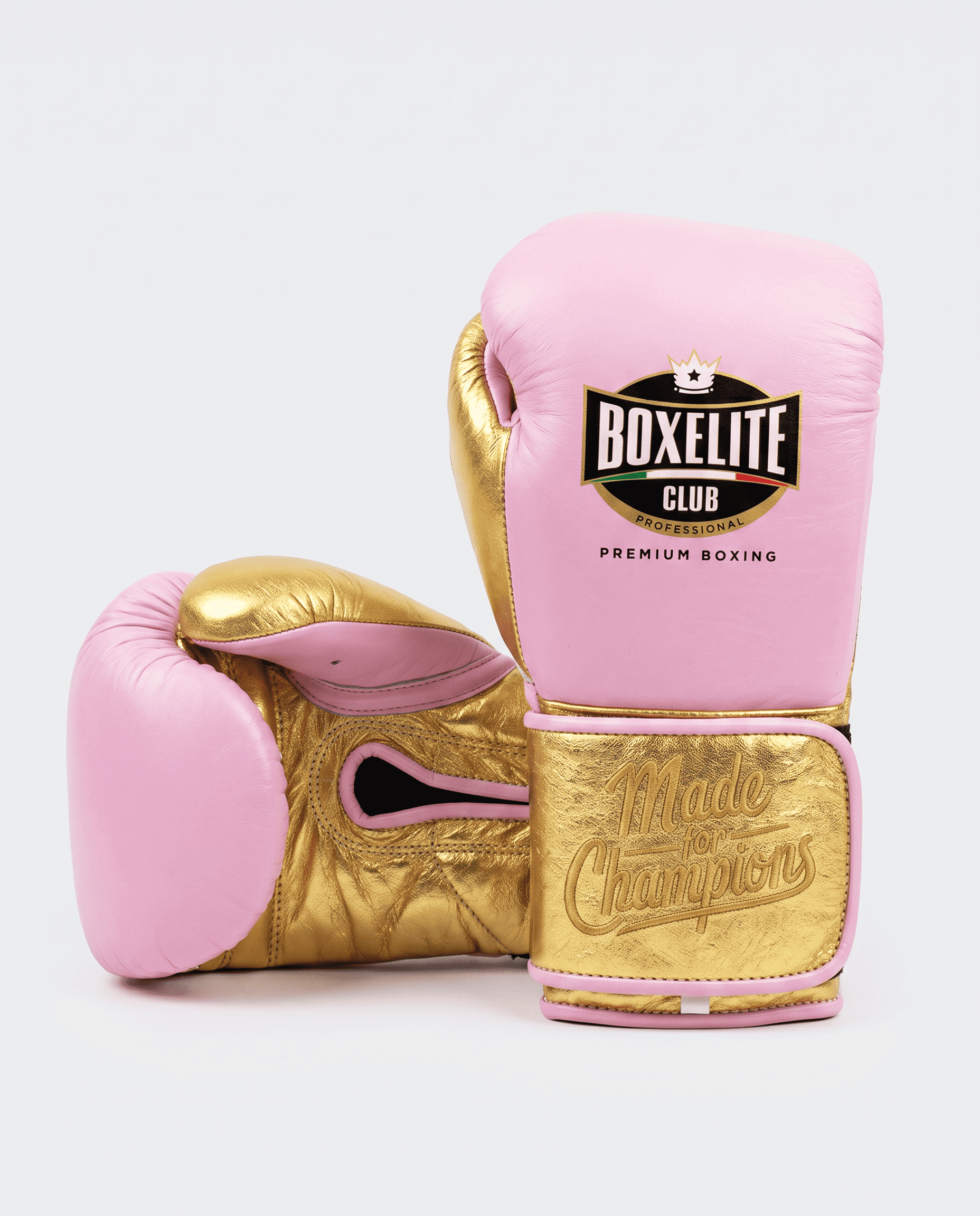 Pink & Gold 14oz Velcro Training Gloves