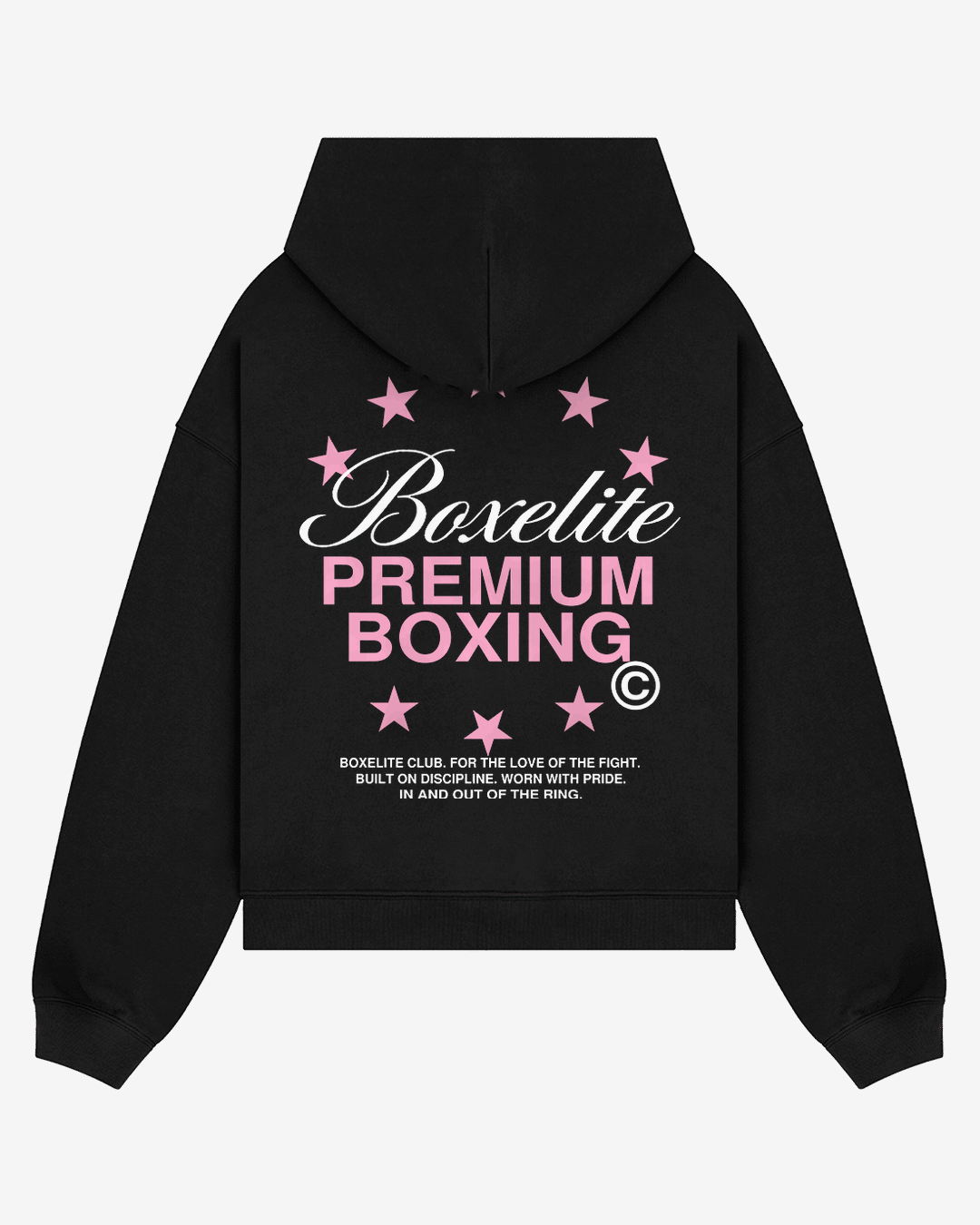 Stars Premium Boxing Black Hoodie - back print