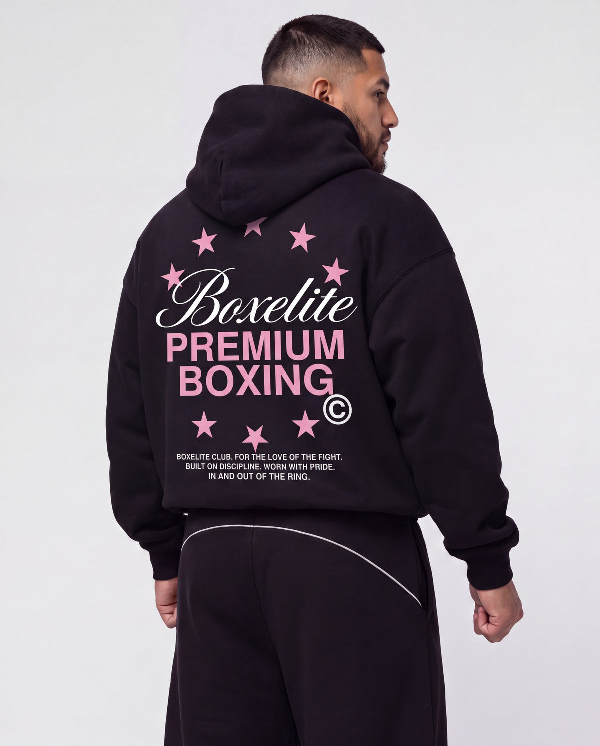 Stars Premium Boxing Black Hoodie - on model