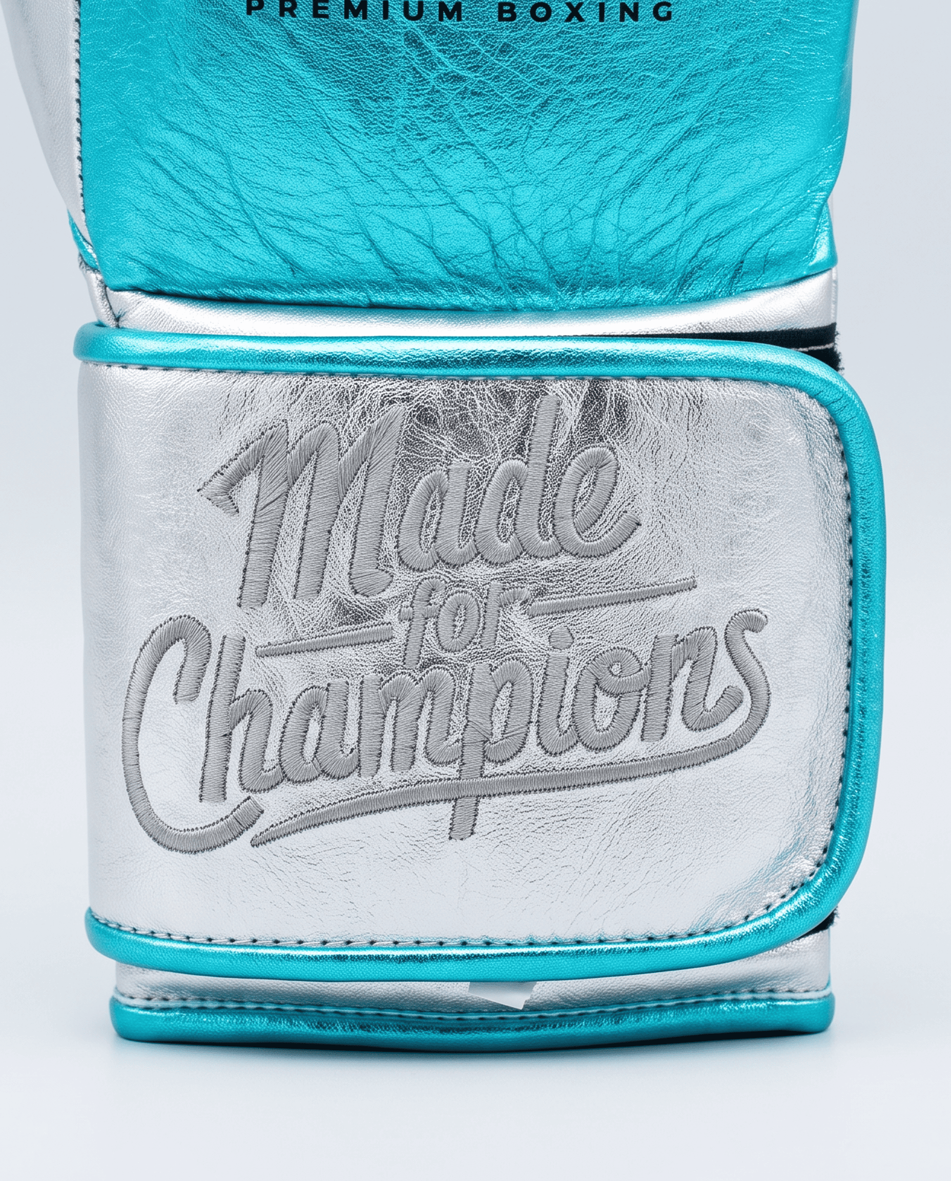 Aqua & Silver 14oz Velcro Training Gloves