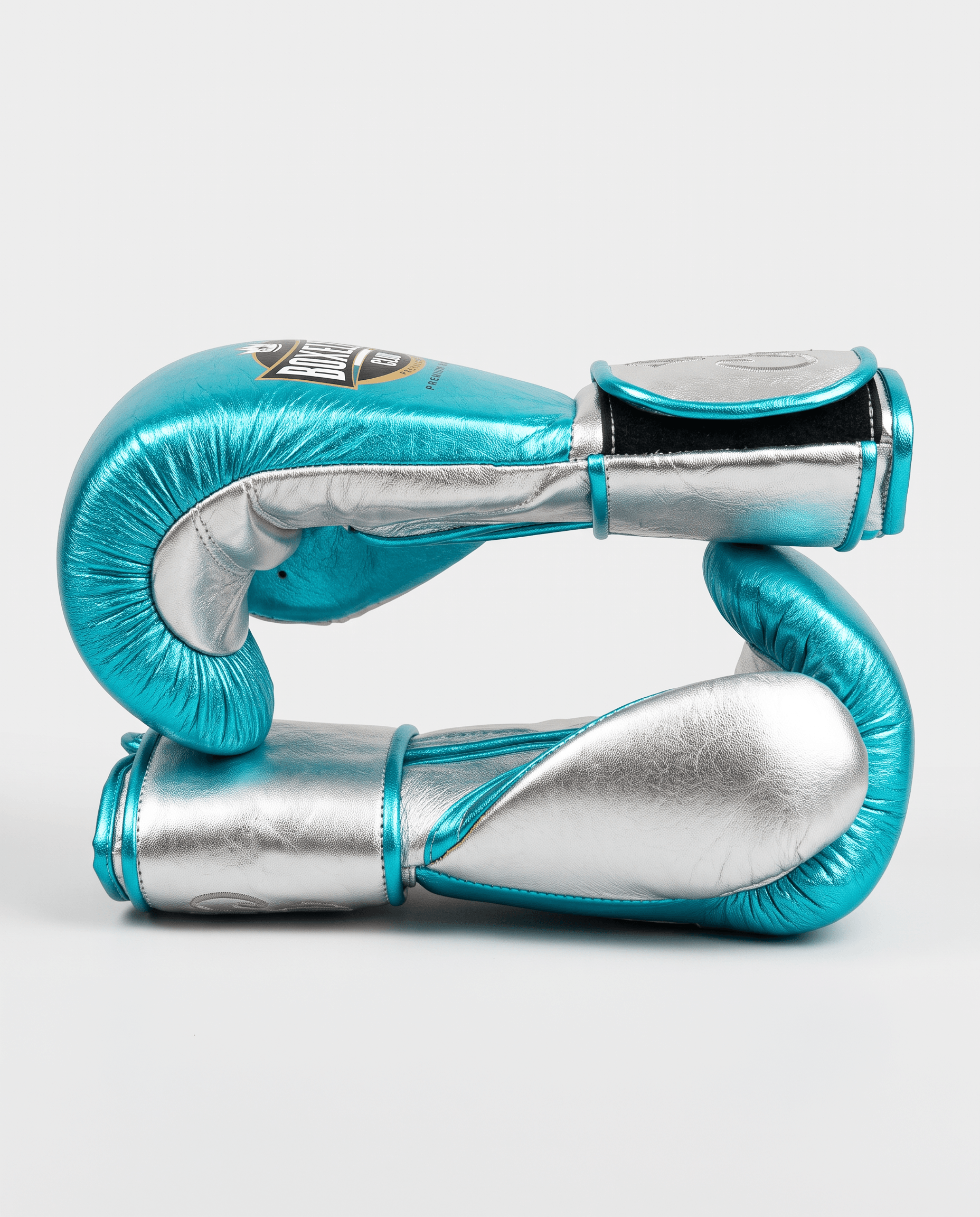Aqua & Silver 14oz Velcro Training Gloves