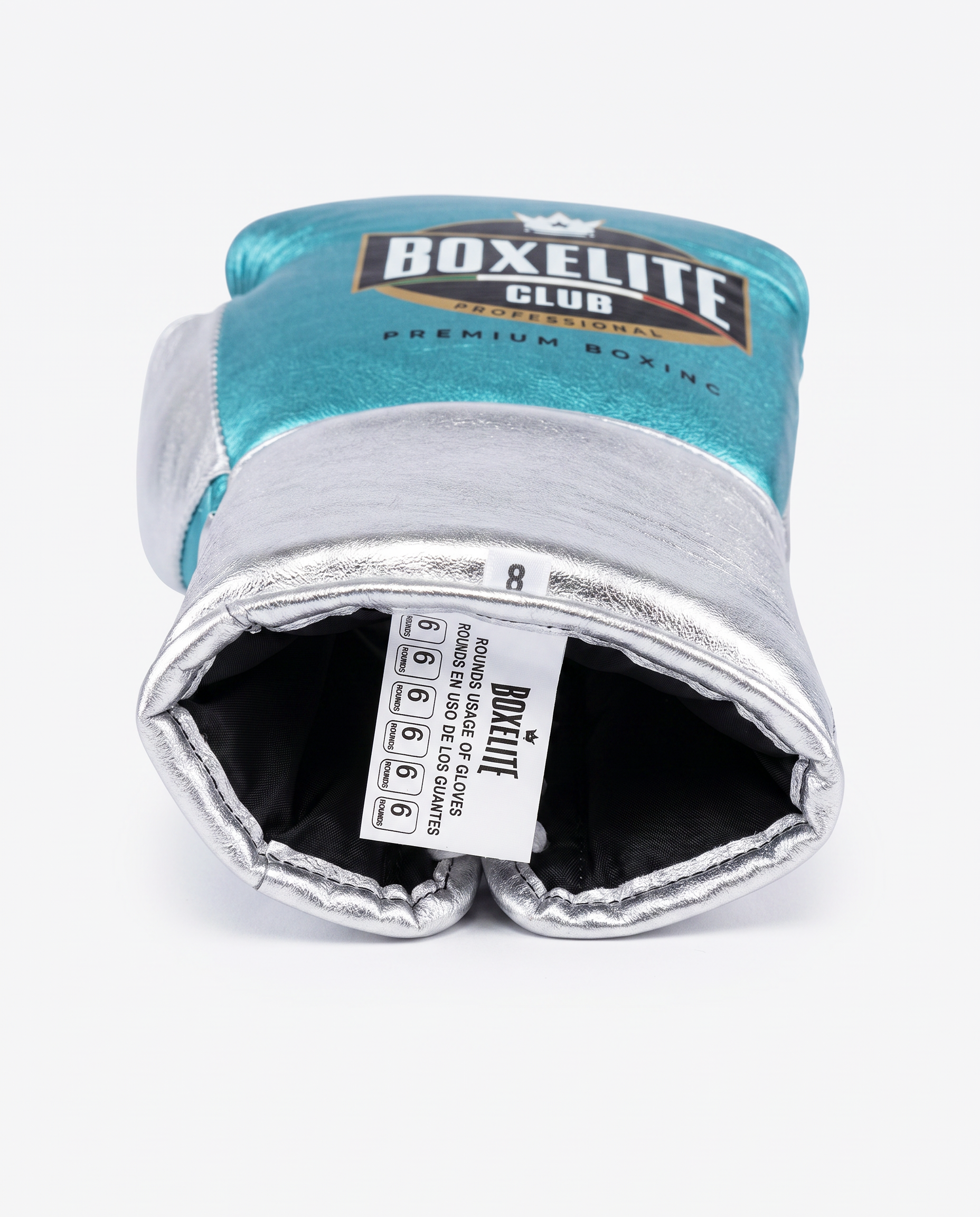 Aqua & Silver 8oz Pro Fight Gloves