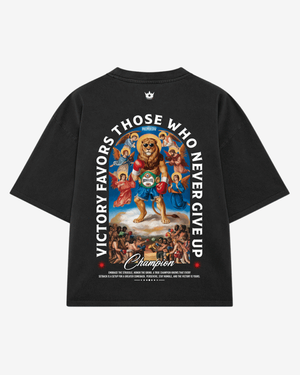 Divine Champion Lion Black T-Shirt - Image 1