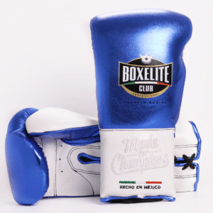 Training MX Gloves - Metallic Blue & White 16oz