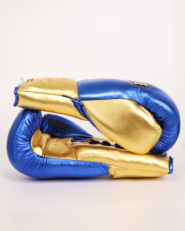 Training MX Gloves - Metallic Blue & Gold 16oz HH - Image 2