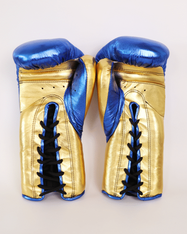 Training MX Gloves - Metallic Blue & Gold 16oz HH - Image 4