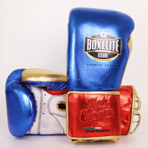 Training MX Gloves - Metallic Blue & Red with Gold 16oz