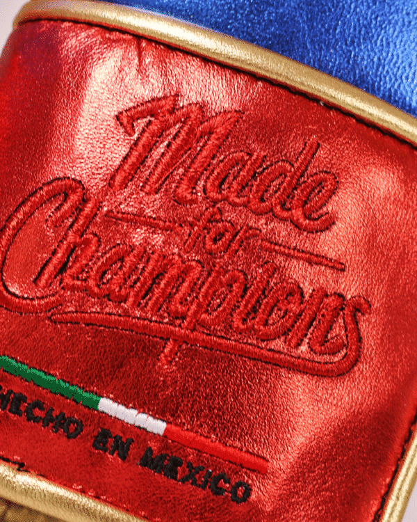 Training MX Gloves - Metallic Blue & Red with Gold 16oz - Image 4