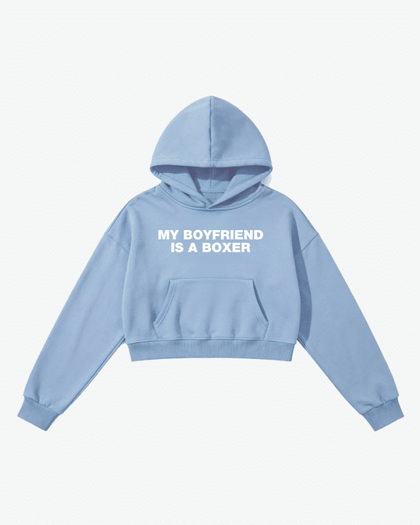 My Boyfriend Is A Boxer Sky Blue Hoodie - Image 1