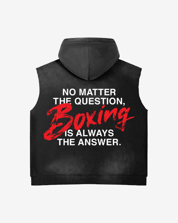 No Matter The Question Sleeveless Hoodie - Image 1