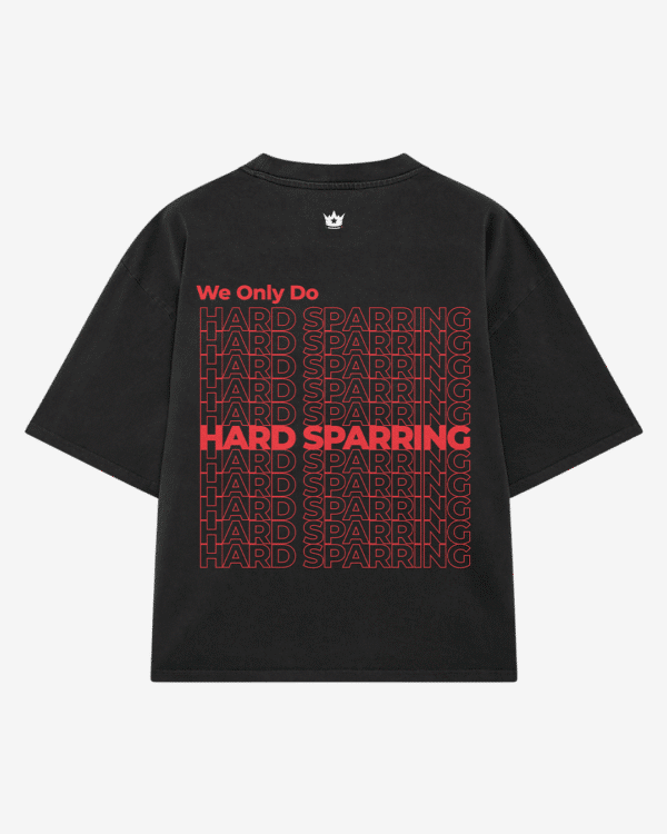 HARDSPARRING_BACK We Only Do Hard Sparring Black T-Shirt - Image 1