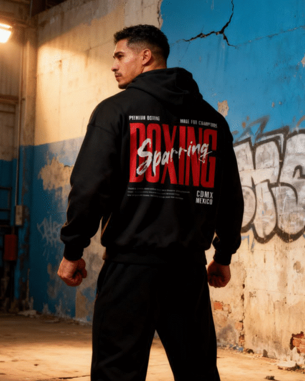 Boxing Sparring Black Hoodie - Image 2